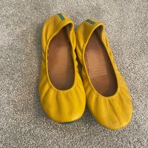 Tieks- mustard yellow flats